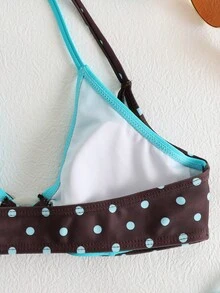 Swim Vcay 2件組豹紋層次掛脖性感泳衣，歐美度假風，夏季海灘泳裝 - 彩色 - 查看 6