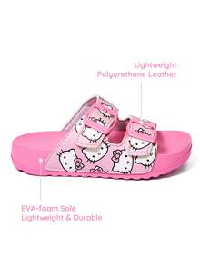 HELLO KITTY AND FRIENDS | SHEIN 卡通兒童拖鞋，夏季透氣快乾，輕量耐用 EVA 材質，適合女童室內外穿著 - 珊瑚粉 - 查看 2