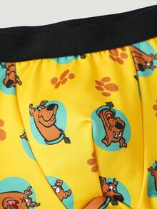 SCOOBY-DOO X SHEIN Young Boys Comfortable Cartoon Print Trunks - Black and White - View 4