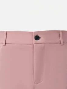 Manfinity Mode Men's Notch Lapel Long Sleeve Jacket And Pants Casual Commute Suit Set - Baby Pink - View 6