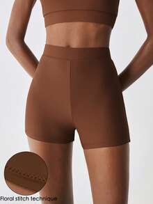 YARNWELL Celana Pendek Renang Wanita Polos Motif Kotak-kotak, Cocok untuk Liburan Pantai, Pesta Kolam Renang, Pesta Pantai - Coklat - View 7
