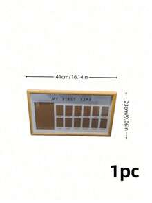 Haus Hana 1Pc Multi-Hole Photo Frame, Natural Wood Material, Long Strip Design With Multiple Slots, Holds 2-Inch ID Photos & Keepsakes, For Family Memory Display, Ideal For Home Wall Decoration And Souvenir Organization - multicolor - View 21