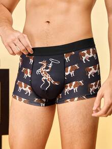 Notgurli Celana Dalam Boxer Kasual Pria dengan Motif Cetak Seluruh Permukaan - MultiWarna - View 3