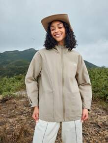 In My Nature Outdoor Hooded Raincoat Jacket - Khaki - View 4