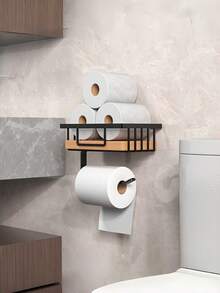 1 PC Space Saving Multifunctional Rustproof Waterproof Sturdy Durable Easy Clean Minimalist Storage Rack Tissue Holder Toilet Organizer Storage Box Set For Bathroom Kitchen Laundry Office Dorm Home Organization Must Have - multicolor - View 5