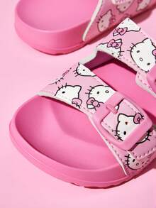 HELLO KITTY AND FRIENDS | SHEIN 卡通兒童拖鞋，夏季透氣快乾，輕量耐用 EVA 材質，適合女童室內外穿著 - 珊瑚粉 - 查看 8