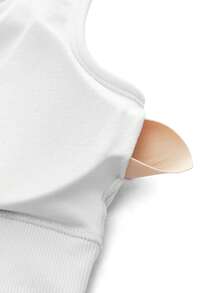 SHEIN Cheerettes 女款無縫 2 入組運動內衣，白色網布設計，可拆式胸墊，純色與豹紋款，適合健身瑜伽 - 白色 - 查看 7