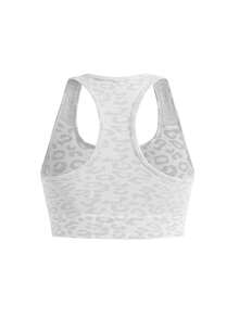 SHEIN Cheerettes 女款無縫 2 入組運動內衣，白色網布設計，可拆式胸墊，純色與豹紋款，適合健身瑜伽 - 白色 - 查看 10