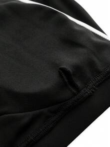 SHEIN Cheerettes 女款拼色交叉背日系健身運動內衣 黑色運動內衣 可拆式內墊 白色對比細肩帶雙層健身房適用 - 黑色 - 查看 8