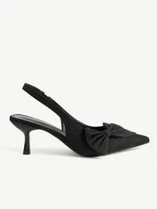 CUCCOO CHICEST Women Shoes Spring And Summer New Models, Denim Pointed Empty Shoes, Big Bow Stiletto Mary Jane Shoes, Retro Casual Style, Daily Commuting Dating Shoe - Cowboy Black A - View 5