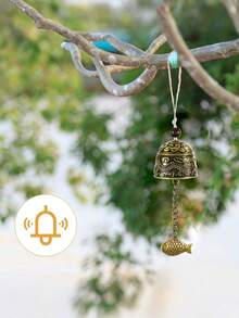 1PC Metal Feng Shui Lucky Classic Dragon Wind Chime Outdoor Garden Patio Hanging Decor Ornament Yard Courtyard Home Indoor Decoration Gift - multicolor - View 3
