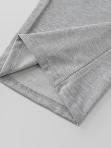 SHEIN 2pcs/Pack For Tween Girls, Wide Leg Sweatpants, Casual Basic Fashion, Suitable For All Seasons Autumn Winter - Grey - View 9