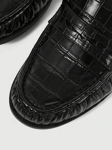 Sleekvia Women's Flat-Bottomed French Retro Stone Pattern Loafers, Gentle Style Elegant, Simple Wind, Comfortable Wind, Advanced Business Wind, Suitable For Fall Shoes - Black - View 8