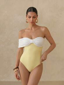 Swim Oasis 26SS 春夏優雅露肩蝴蝶結連身泳衣 女款 - 彩色 - 查看 5