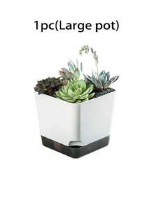 Haus Hana 8pcs Self-Watering Succulent Plant Pots, Minimalist Square Plastic Flower Planters, Small Desktop Plant Pots With Drainage For Cactus, Herbs, Home Office Windowsill Decor, Leak-Proof & Breathable Nursery Pots, Great For Housewarming, Birthday Gifts, Aesthetic Gardening Essentials For Everyday & Special Occasions - multicolor - View 11