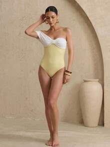 Swim Oasis 26SS 春夏優雅露肩蝴蝶結連身泳衣 女款 - 彩色 - 查看 3