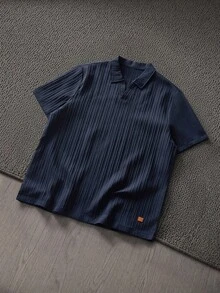 Manfinity VCAY 3pcs/Pack Summer Men's Minimalist Ice Silk Feel Short Sleeve Polo Shirts - Multicolor - View 3