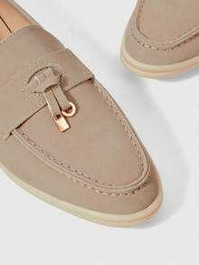 Sleekvia Women's Casual Comfortable Flat Loafers, Versatile For Daily Wear For Christmas Fall Shoes - Light bean paste - View 6