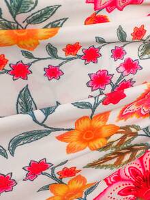 EMERY ROSE Spring/Summer New Floral Bohemian Style Floral Print Two Pieces Bikini Set For Vacation - Multicolor - View 5