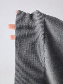 ATUI Studio Sweater Wanita Lengan Pendek Berkerah Abu-abu Serbaguna untuk Musim Gugur, Cocok untuk Kantor, Makan Siang, Minimalis, dan Kasual. - Grey - View 5
