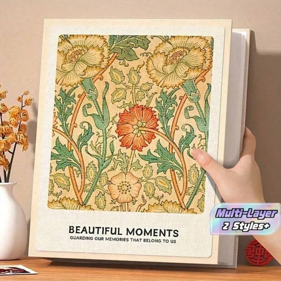 6-Inch 200 Pockets Large Capacity Photo Album, Memo Book - Multicolor - View 1