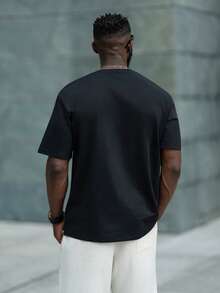 thenoahjr thenoahjr 3pcs Pack Men's Solid Color Loose Fashion Casual Crew Neck Short Sleeve Simple Tee - Brown - View 2