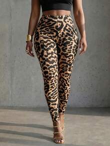 VaVaBold Legging Motif Leopard Nyaman untuk Aktivitas Luar Ruangan, Dalam Ruangan & Liburan, Motif Digital Penuh, Pakaian Musim Gugur untuk Wanita - MultiWarna - View 6