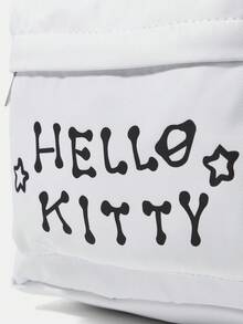 HELLO KITTY AND FRIENDS | SHEIN 白色空間主題印花後背包，多口袋可調節肩帶後背包 - 白色 - 查看 6