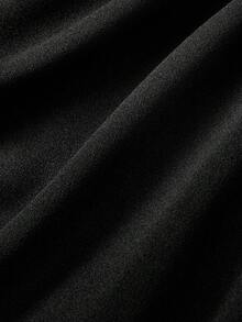 SHEIN MOD Blazer Wanita Ukuran Besar Warna Polos Kasual Serbaguna untuk Pemakaian Sehari-hari - Hitam - View 5