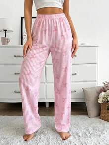SHEIN 2件組女款居家睡眠褲 淺粉色 夏季可愛休閒睡褲 - 彩色 - 查看 4