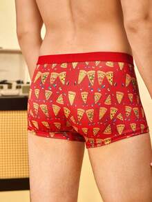 Notgurli Bóxer tipo brief para hombre con estampado divertido de pizza - Multicolor - Ver 2