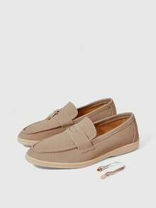 Sleekvia Women's Casual Comfortable Flat Loafers, Versatile For Daily Wear For Christmas Fall Shoes - Light bean paste - View 8