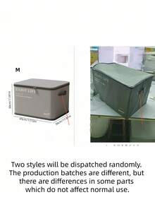 Caja de almacenamiento gris con diseño plegable de tela con cremallera, de gran capacidad para ropa, edredones y mantas, organizador a prueba de polvo para el hogar, solución de ahorro de espacio, portátil y de uso múltiple - Gris - Ver 10