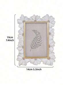 Madebyblanc 1PC Resin White Gold Trim 3D Daisy Flower Pattern Square Photo Frame Horizontal Vertical Dual Use Home Desktop Display Picture Frame Decorative Photography Accessories Holiday Gift Idea Room Decor Ornament - one-size - View 13