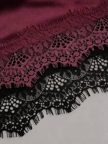 Sweetra Women's Summer Elegant Lace Patchwork Asymmetrical Hem Bandeau Top - Multicolor - View 4