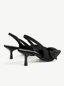 CUCCOO CHICEST Women Shoes Spring And Summer New Models, Denim Pointed Empty Shoes, Big Bow Stiletto Mary Jane Shoes, Retro Casual Style, Daily Commuting Dating Shoe - Cowboy Black A - View 9
