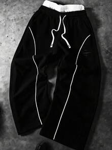 PAVTROS Men's Street Hip-Hop Sweatpants Wide Leg - Black - View 1