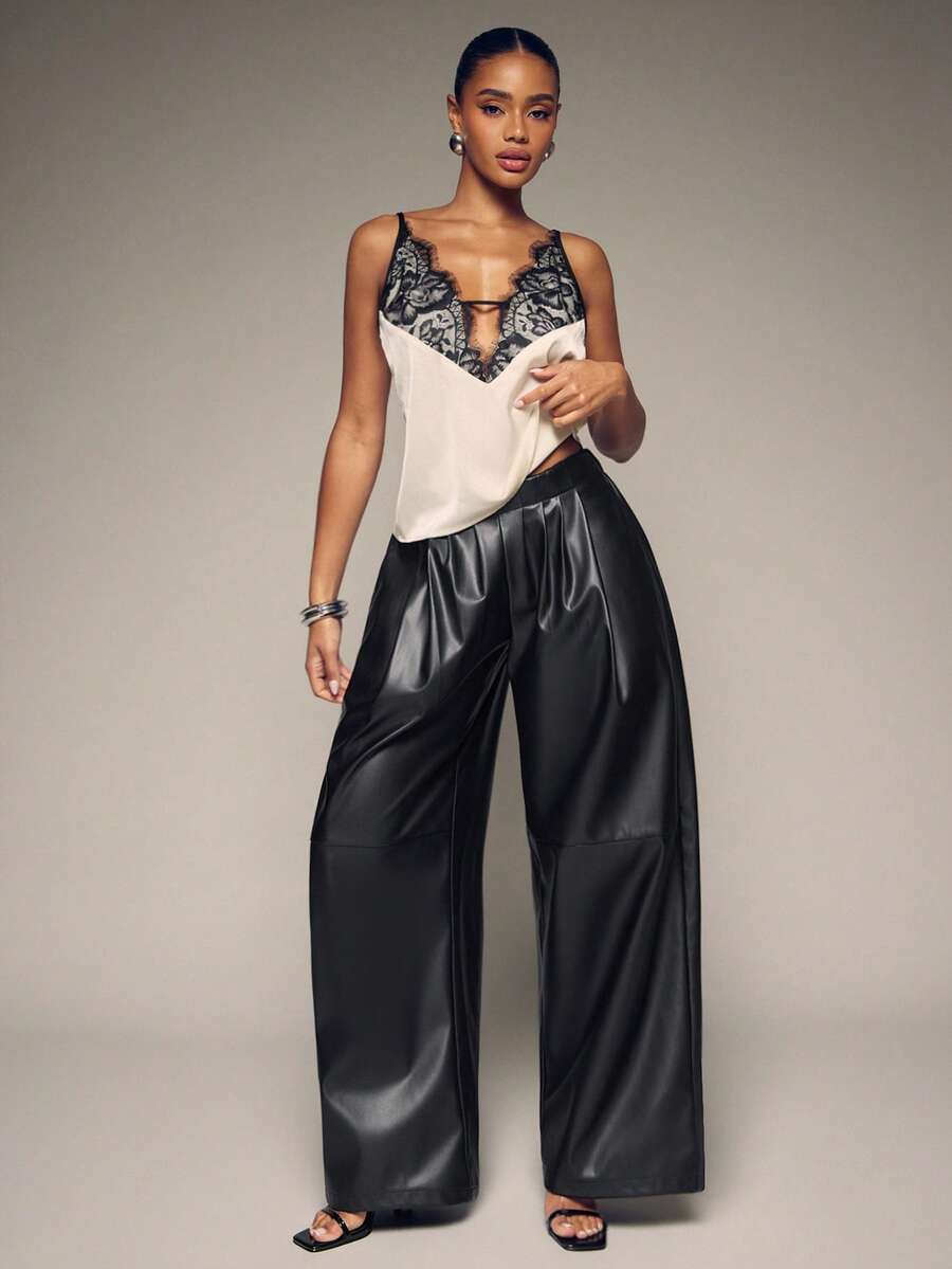 Hauture Women's Sexy Fashion Commute Solid Color PU Loose Fit Long ...