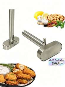 1pc Falafel And Meatball Maker Scoop, And Non-Sticky Stainless Steel Meatball And Falafel Baller Tool, Stainless Steel Professional Falafel Maker Scoop,Baller Scoop Mold - Silver - Upgraded - View 1