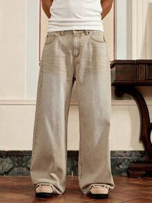 SWAVVY Men's Woven Casual Loose Fit Pants, Fashionable Daily Wear - Khaki - View 4