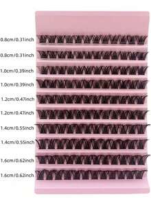 120片裝 8-16mm 自然纖維感 D捲度 蓬鬆豐盈 個別簇裝假睫毛 DIY 睫毛接長 可重複使用 易貼合 適合日常派對妝容禮物 - C - 查看 9