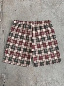 AXEPEAK Casual Bear Print T-Shirt And Plaid Shorts Men's Set - Multicolor - View 4
