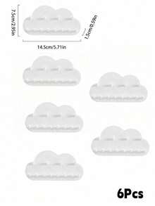Haus Hana 2个/4个/6个/8个云朵形首饰挂架，坚固的塑料材质，免打孔壁挂设计，可收纳项链、耳环和配饰，是卧室、更衣室和浴室的理想之选，节省空间的展示架 - 彩色 - 查看 16
