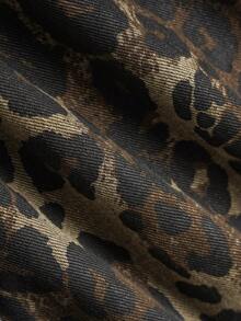 Manfinity Roghcode Plus Size Men's Street Fashion Casual Camouflage Leopard Print Distressed Denim Shorts - Multicolor - View 6