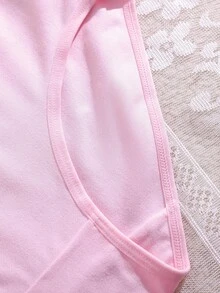 [4pcs Random] All Season Back To School Cute Girl Pattern Printed Pink Eyes Bow Heart Color Scheme Triangle Panties For Girls - Multicolor - View 4