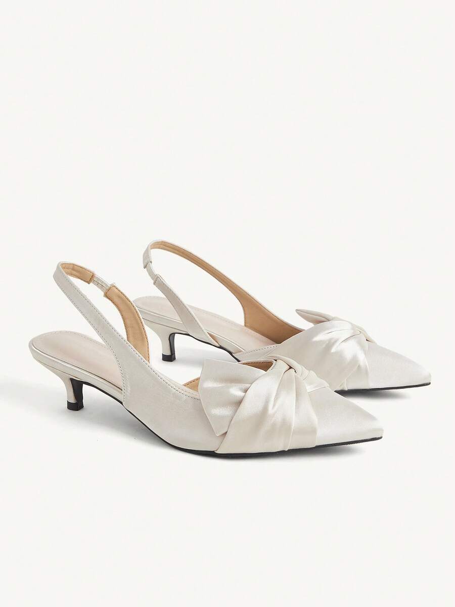 CUCCOO CHICEST Pointed Kink High-Heeled Shoes, Slip-On High-Heeled Sandals, Simple And Elegant Apricot High Heels - Apricot - View 1