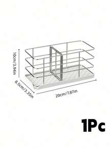 Madebyblanc 1Pc Stainless Steel Dish Sponge Holder, Rust-Resistant Wire Rack With Drainage Base, Functions As A Kitchen Storage And Drying Rack, Perfect For Sides And Countertops - Multicolor - View 19