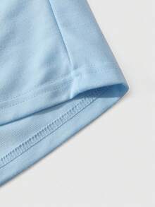 ROMWE MEN Plus Size Men's Casual Versatile Embroidered Drawstring Waist Pocket Shorts - Blue - View 3