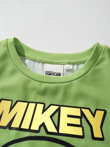 TEENAGE MUTANT NINJA TURTLES | SHEIN 小男孩圓領短袖休閒T恤 青少年 MUTANT TURTLES - 綠色 - 查看 5