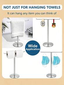 Silvery Towel Rack, Bathroom T-Shaped Towel Rack, Kitchen Towel Rack, Make Towel Storage More Simple And Convenient - Silver - View 6